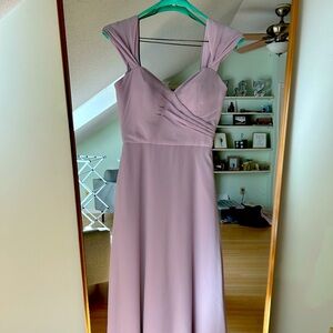 Mori Lee bridesmaid dress in color Wisteria